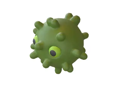 Virus Character v1 002 Low-poly 3D model