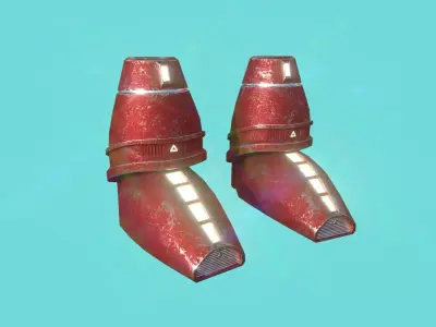 Sci-Fi Boots - Character Design - Megaman Style Low-poly 3D model