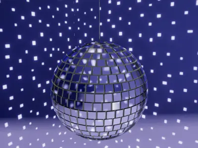 Mirror ball Low-poly 3D model