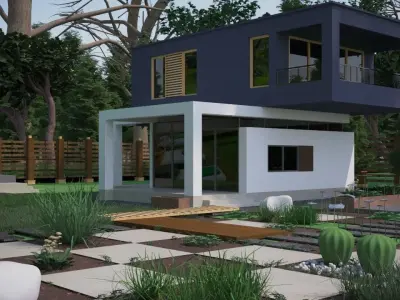 exterior design modeling  Low-poly 3D model