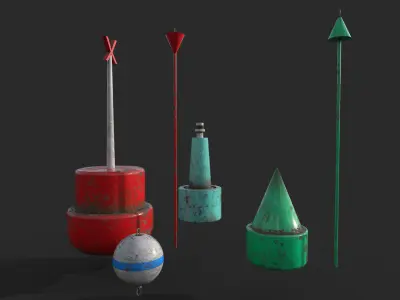 Buoy Pack 01 - VR AR Ready Game Asset - Foundation Studios Low-poly 3D model