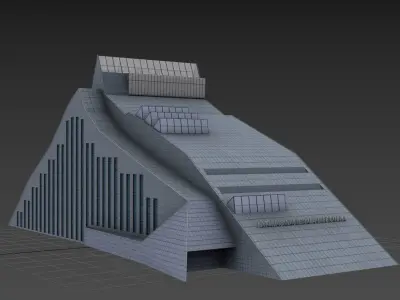 Nacionala Biblioteka - Latvian National Library in Riga Low-poly 3D model