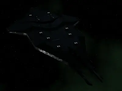 Ares-class heavy cruiser Low-poly 3D model