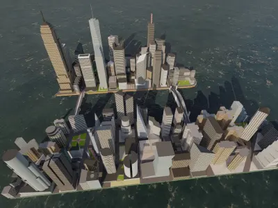 modern city- urban 3D model