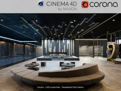 Set 2 - Corona C4D - 4 x Scenes 3D Model Pack