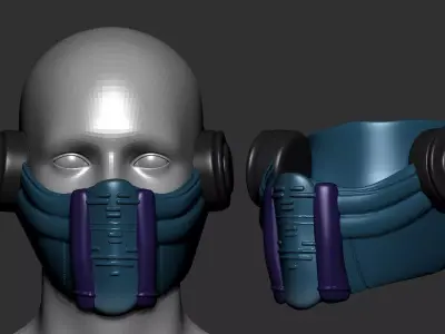 helmet high poly sculpt 3d printable  3D model 74