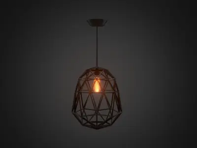 Modern hanging retro lamp Free 3D model