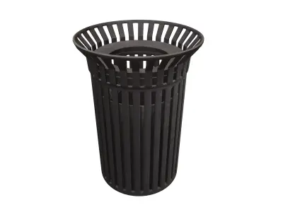 Black Steel Outdoor Trash 3D model