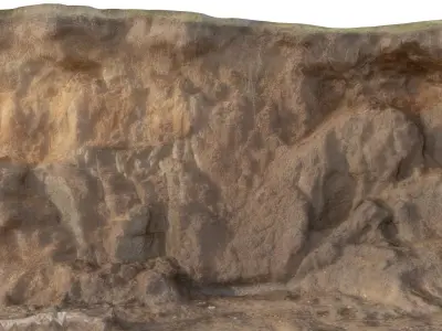 Eroding  Beach Cliff 01 Low-poly 3D model