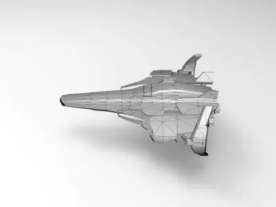 Spaceship Fighter Low-poly 3D model