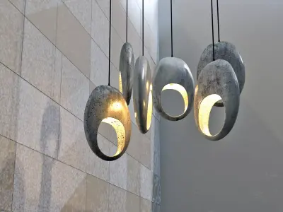 cement celling lamps 3D model