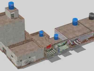 Street Shops 9 Low-poly 3D model