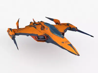 Orange Spacecraft High Detail 3D model