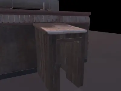 Old Gas station Low-poly 3D model