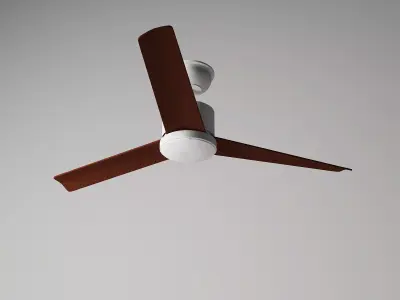 Modern Minimalist 3-Blade Ceiling Fan with Light 3D model