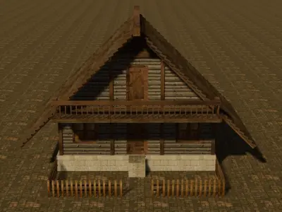Medieval house six 9 Low-poly 3D model