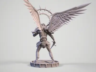 Mechanical angel robot miniature 3D print model