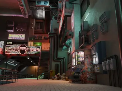 Tunnel Street and Shops 3D model