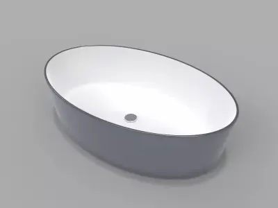 Bluish gray Ceramic Sink  3D model
