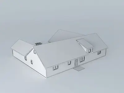 House with Finished Attic Free 3D model
