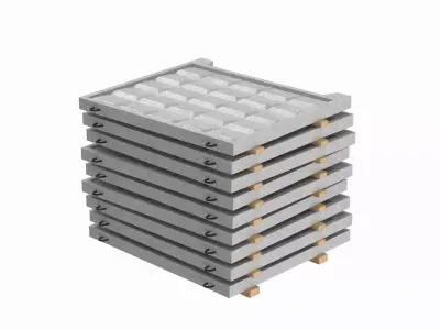Concrete Fence On Wooden Planks 3D model