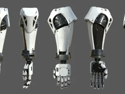 Robot Arm For Art White 3D model