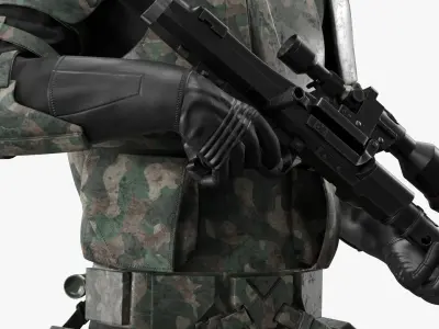  Star Wars Camouflage Scout Trooper Standing by with DLT Rifle 