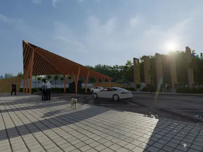 Modern Minimalist Gate A  SketchUp 3D Model SketchUp Only 3D model