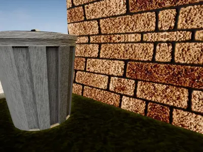 Trash can low poly  Free 3D model