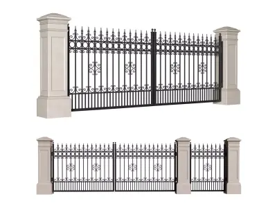 Entrance Forged Gates in classic style  3D model