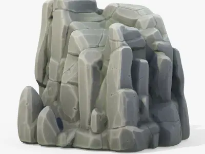 Stylized Rock Stone Cliff Low-poly 3D model