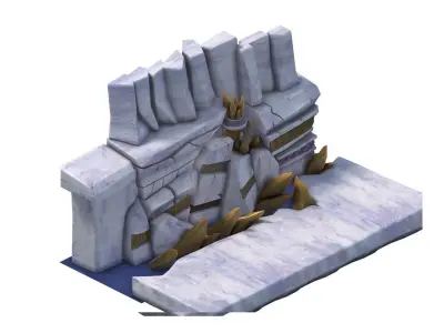 Game Model - Gray Rock Wall 04 3D model
