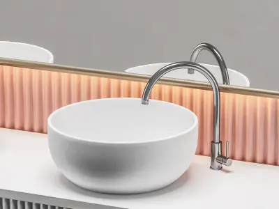 Bathrooms in light colors 3D model