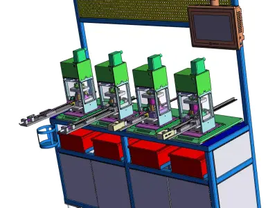 Door seal guide groove notch punching machine 3D model