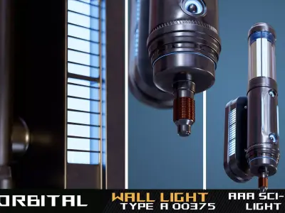 Orbital Wall Light Type A 00375 Low-poly 3D model