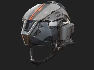 Helmet scifi  Low-poly 3D model