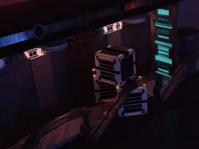 Cyberpunk City Street Environment 3D model