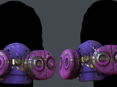 Gas mask helmet 3d model scifi Low-poly  Low-poly 3D model