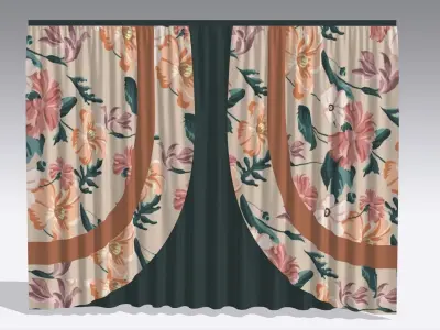 Curtain Low-poly 3D model 82