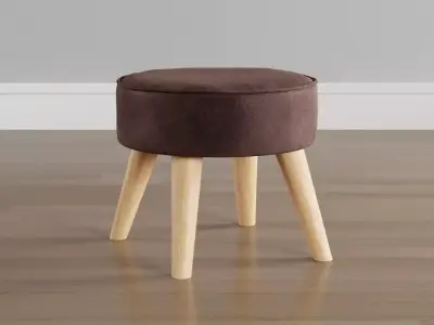20735 stool with wooden legs Low-poly 3D model