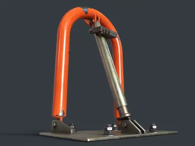 Folding Parking Barrier 1 PBR Game Ready Low-poly 3D model
