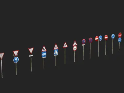 TRAFFIC SIGNALS Low-poly 3D model