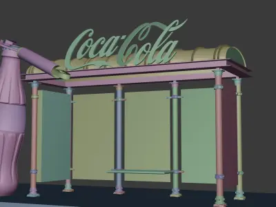 coca cola bus station 3D model