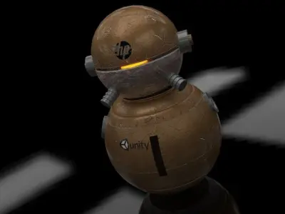 meccha robot with golden body 3D model