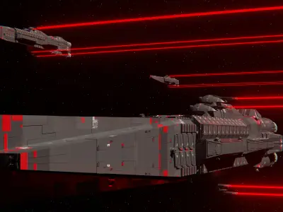 Sci-Fi Space Warship Kahaten-Class Titanica 3D model