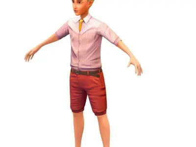 Cartoon Low Poly Style Avatar 015 Low-poly 3D model