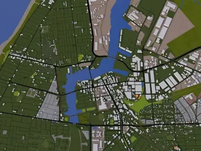 Adelaide City Australia Low-poly 3D model