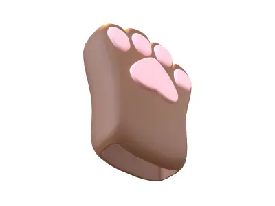 Cat Paw Glove v1 002 Low-poly 3D model