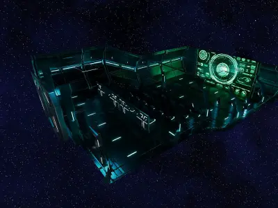 Sci Fi Movie theater Low-poly 3D model