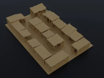 Modular Grand Marketplace Tabletop Terrain 28 MM 3D print model
